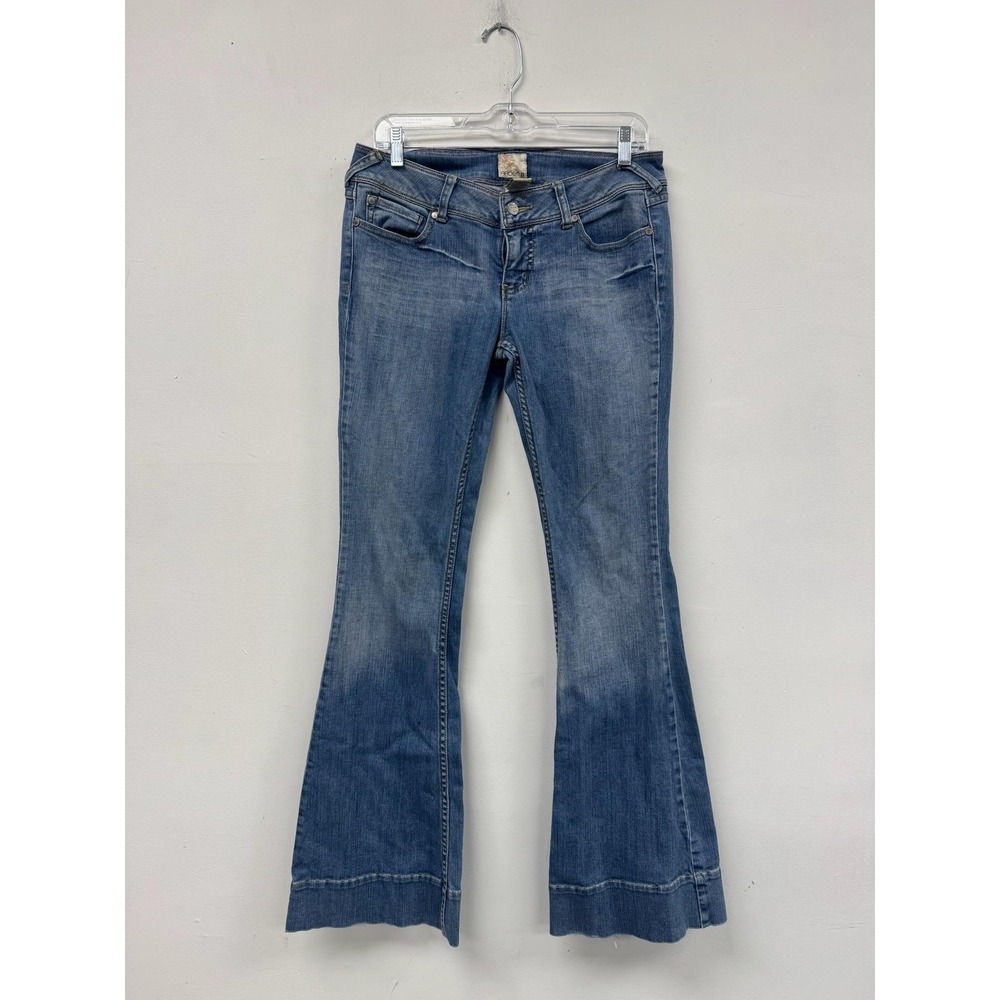 VTG Arden B Jeans Womens 8 30" Blue Medium Wash Low Rise Slim Flare Denim Y2K